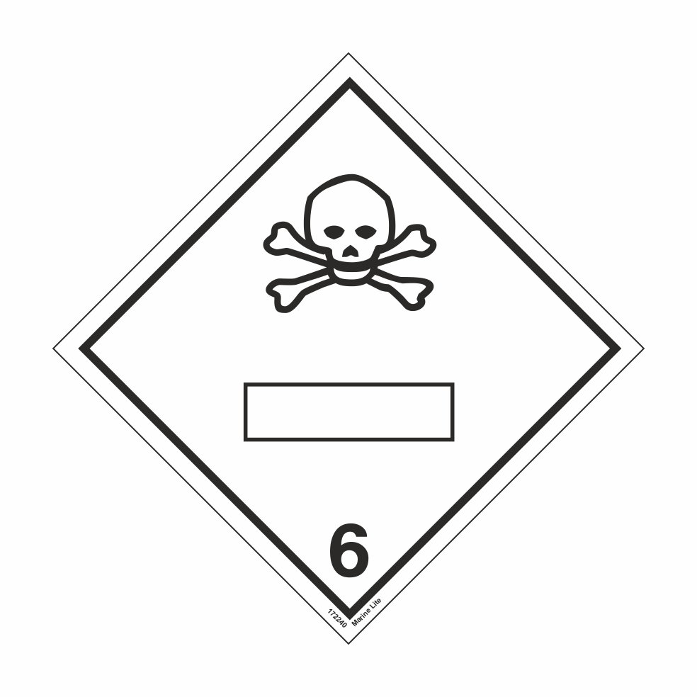 ✓ IMDG International Maritime Dangerous Goods Signs :: Class 6.1