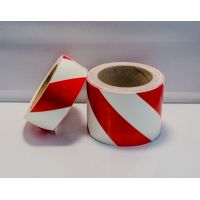 Red Diagonal Photoluminescent Tape 40mm │ 80mm x 10m