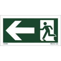 LLL sign running man plus arrow left 132382