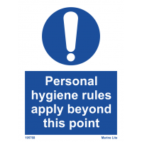 Personal hygiene rules apply beyond this point 195768 335768