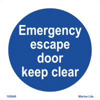 Emergency Escape Door - Keep Clear 195840 335840