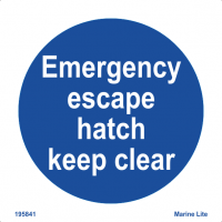 Emergency escape hatch - Keep clear 195841 335841