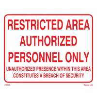 Restricted area authorised personnel only 218695