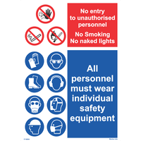 No Entry... All personnel must wear individual safety equipment 17-0054