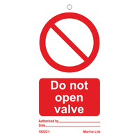 Do not open valve 182521 332521
