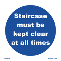 Staircase must be kept clear at all times 195809 335809