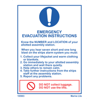 Emergency Evacuation Instructions 195903 335903