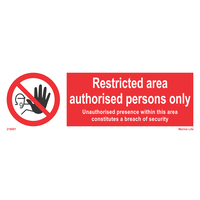 Restricted area authorised persons only 218691
338691