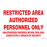Restricted Area Authorized Personnel Only