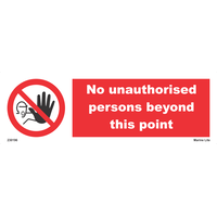 No unauthorised persons beyond this point 230196 330196