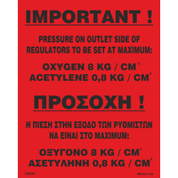 IMPORTANT OXYGEN-ACETYLENE 230294 330294