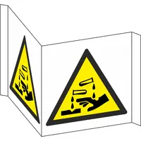 Warning: Corrosive Substance (Panoramic Warning Sign)