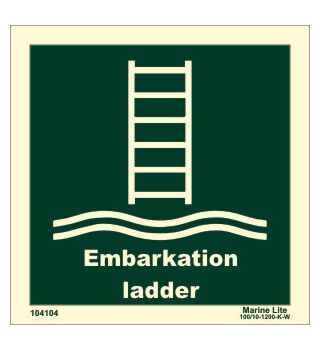 (EES) Emergency Lifesaving Signs :: Embarkation ladder 104054 LSS018