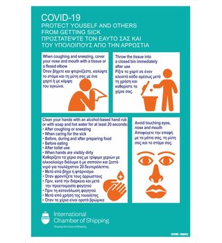 Coronavirus (COVID-19) Poster Protect yourself and others from getting sick COVID-19 (001) ENGLISH & GREEK