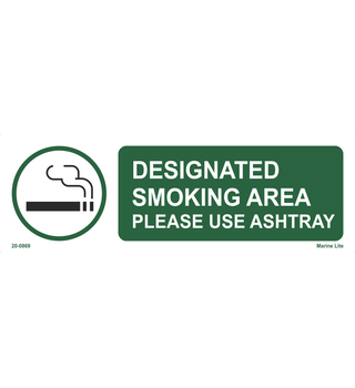 Designated Smoking Area Please Use Ashtray 20-0869
