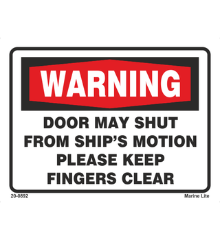 Waring Door May Shut Form Ship's Motion 20-0892