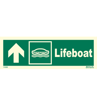 Lifeboat plus symbol plus arrow up on left 114300 334300