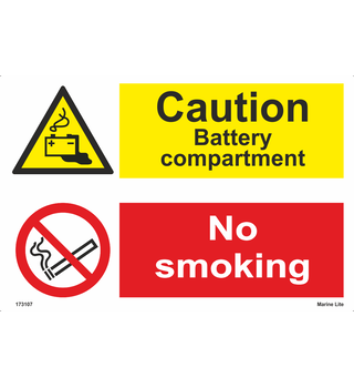Caution Battery compartment / no smoking 173107
