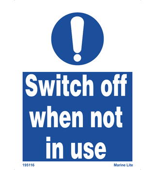 Switch off when not in use 195116 335116