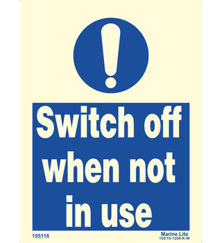 Switch off when not in use 195116 335116