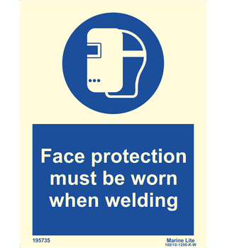 Face Protection Must Be Worn When Welding 195735 335735