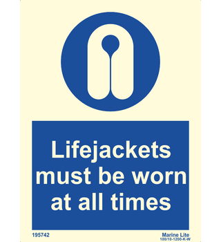 Lifejackets must be worn at all times 195742 335742