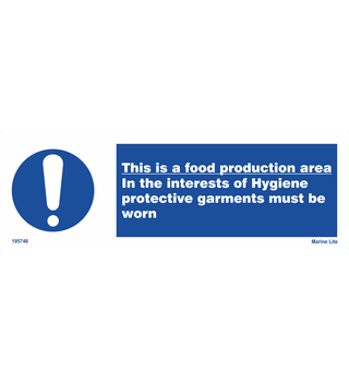 This Is A Food Production Area. In The Interest Of Hygiene Protective Garments Must Be Worn 195746 335746