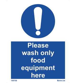 Please wash only food equipment here 195759 335759