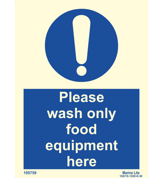 Please wash only food equipment here 195759 335759