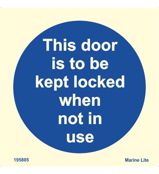 This door is to be kept locked when not in use 195805 335805