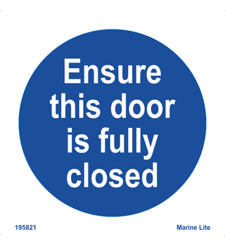 Ensure this door is fully closed 195821 335821