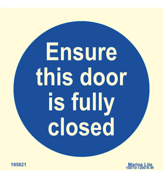 Ensure this door is fully closed 195821 335821