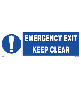 Emergency Exit Keep Clear 195830 335830