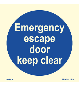 Emergency Escape Door - Keep Clear 195840 335840