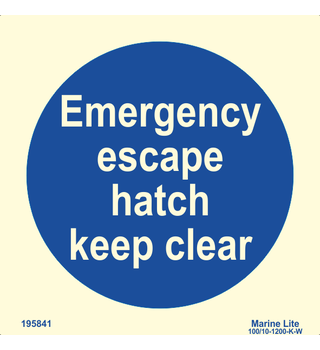 Emergency escape hatch - Keep clear 195841 335841