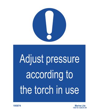 Adjust Pressure According To The Torch In Use 195874 335874