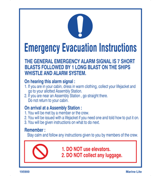 Emergency Evacuation Instructions 195900 335900