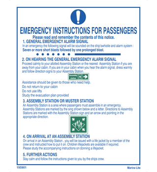 Emergency Instructions For Passengers 195901 335901