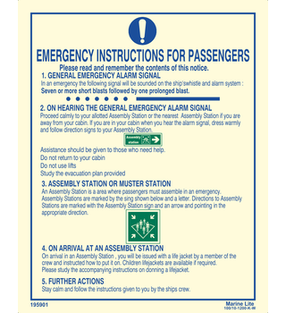 Emergency Instructions For Passengers 195901 335901
