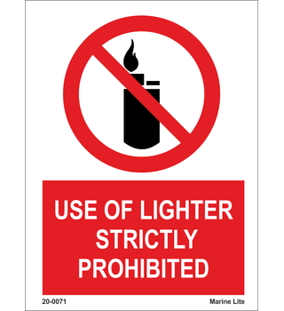 Use Of Lighter Strictly Prohibited 20-0071Use Of Lighter Strictly Prohibited 20-0071