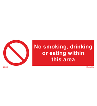 No Smoking, Drinking Or Eating Withing This Area