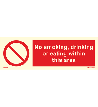 No Smoking, Drinking Or Eating Withing This Area