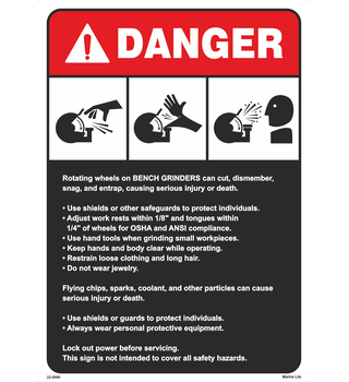 BENCH GRINDERS SAFETY POSTER 22-0990