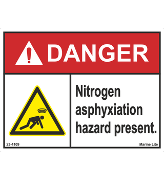 DANGER NITROGEN ASPHYXIATION HAZARD PRESENT  23-4109