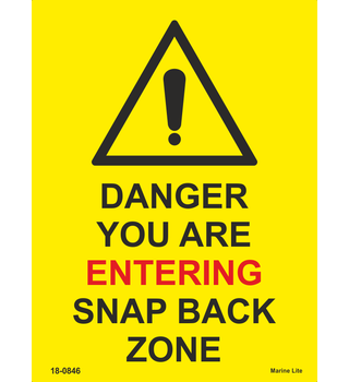 18-0846 DANGER YOU ARE ENTERING SNAP BACK ZONE custom safety sign