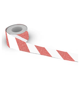 Abrasive Anti-Slip Adhesive Tape 50mm x 18m - Red/White