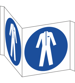 Wear Protective Clothing (Panoramic Mandatory Signs)