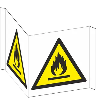 Warning: Flammable Material 12-37201 panoramic warning sign