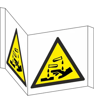 Warning: Corrosive Substance (Panoramic Warning Sign)
