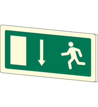 Emergency Exit on the Down - Led Photoluminescent Sign 12-50203